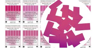 PANTONE ® COTTON SWATCH CARD en 2801 COLORES ÚNICOS, cortado en 24 CHIPS autoadhesivos, cada uno de 4,5 cm x 1,5 cm...